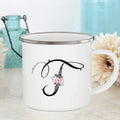 Axyaa Flower Mugs - Creative Enamel Coffee Cups Handle Drinkware for Wedding Gifts