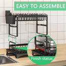 Axyaa 2-Tier Dish Drying Rack with Drainboard and Utensil Holder