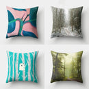Axyaa Ginkgo Biloba Tree Leaves Cushion Pillowcase: Four Season Natural Landscape Home Decor