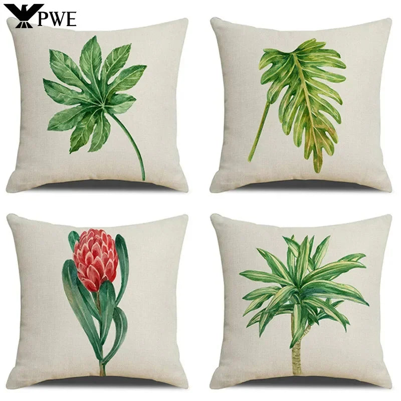 Axyaa Botanical Linen Pillowcase - Ins Style Home Decor - 45CM