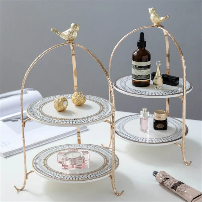 Axya Light Luxury Gold Cake Dessert Rack Set Table Tea Break Shelf