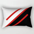 Axyaa Patchwork Stripe Polyester Cushion Cover, Classic Black Red Series, Geometric Design