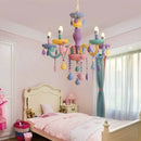 Axyaa Crystal Macaron Chandelier: Girl Princess Room Lighting