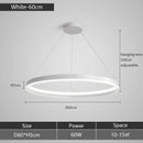 Axyaa Black Circle LED Chandelier Dimmable Pendant Light for Modern Home Decor