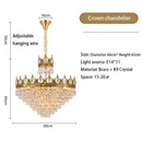 Axyaa French Style LED Crystal Chandeliers for Home Decor Lighting