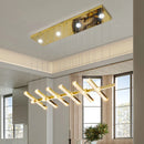 Axyaa Crystal Stair Chandelier: LED Indoor Ceiling Hanging Light for Living Room