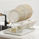 Axyaa 2 Tier X-Shape Dish Drying Rack - Kitchen Tableware Holder & Shelf