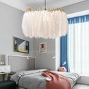 Axyaa Nordic Ostrich Feather Ceiling Light Chandelier for Dining & Bedroom