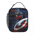 Axyaa Insulated Captain America Lunch Bag: Reusable Thermal Bento Box for Picnic
