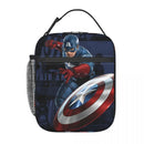 Axyaa Insulated Captain America Lunch Bag: Reusable Thermal Bento Box for Picnic