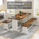 Axyaa 47" Farmhouse Dining Set: Table with 2 Benches, 3-Piece Kitchen Furniture