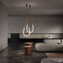 Axyaa Nordic Minimalist Luxury LED Pendant Light Gold Black Linear Design