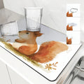 Axyaa Watercolor Squirrel Cartoon Absorbent Drying Mat, Antiskid & Quick Dry