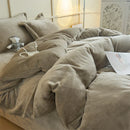 Axyaa Flannel Bedding Set with Fleece Duvet Cover, Soft & Warm Sheet + Pillowcase