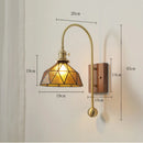 Axya Brass Glass Wall Lamp Japanese Vintage Art For Living Bedroom Dining Room
