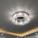 Axyaa Luxury Gold Crystal Chandelier LED Ceiling Light for Dining and Living Room