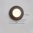 Axyaa Stone LED Wall Lamp with Pull Chain Switch - Black Travertine Wabi Sabi