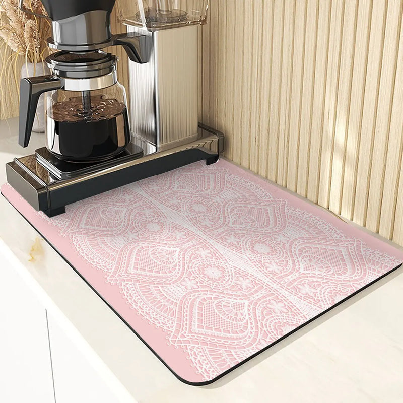 Axyaa Stripe Print Kitchen Drying Mat - Stylish & Absorbent Bar Decoration and Mouse Pad