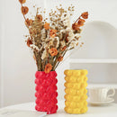 Axyaa Fruit Relief Ceramic Vase, Cute Cartoon Lemon & Strawberry Design