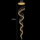 Axyaa Crystal Chandelier Stair Pendant Light Interior Home Decor Modern Living Room Lighting