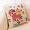 Axyaa Peacock Oil Painting Cushion Cover 45x45cm Nordic Style Linen Sofa Pillow
