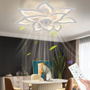 Axyaa Flower Shape Smart Ceiling Fan Lights with Remote Control for Modern Home Decor