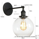 Axyaa Glass Globe LED Wall Light - Rustic Vintage Industrial Mirror Fixture
