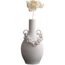 Axyaa Geometric Chain Ceramic Vase: Stylish Handcrafted Room Decor & Flower Holder