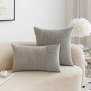 Axyaa Striped Corduroy Patchwork Cushion Cover - Modern Simple Throw Pillow Cover