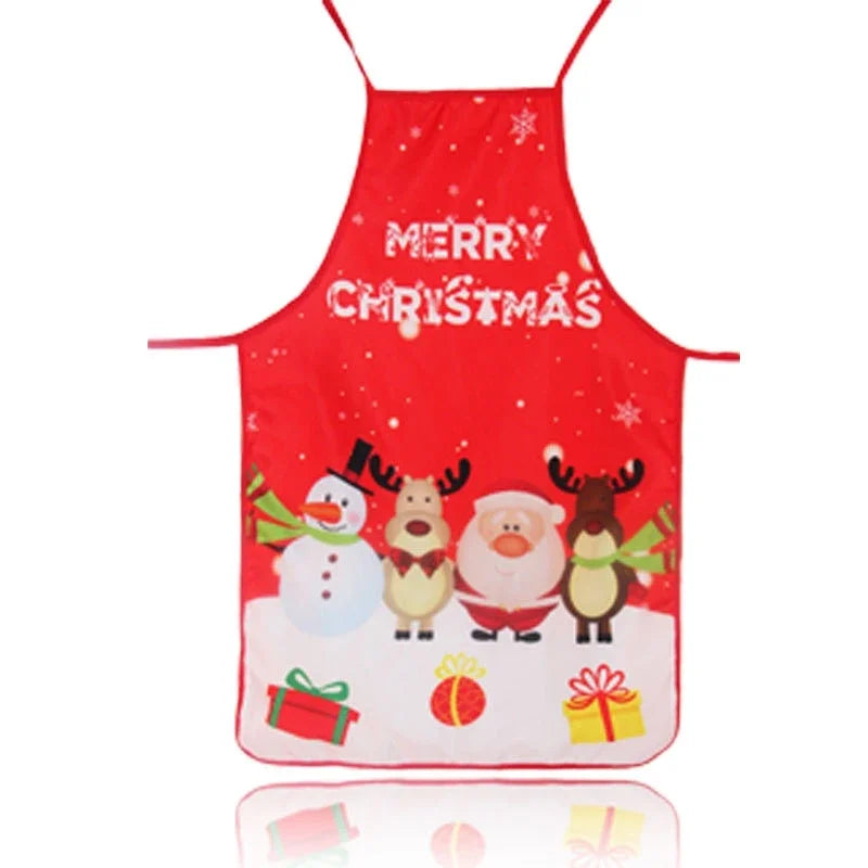 Axyaa Christmas Apron with Festive Cartoon Print