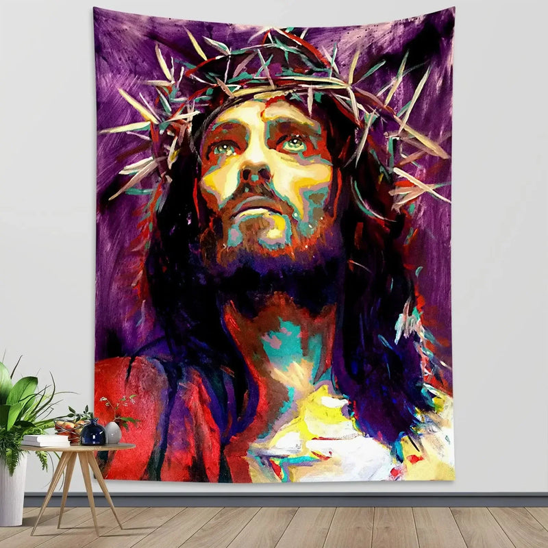 Axyaa Jesus Tapestry: Christmas Wall Hanging Cloth for Home Decor