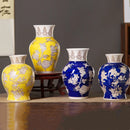 Yellow Qinghua Porcelain Vase: Chinese Style Flower Vase by Axyaa
