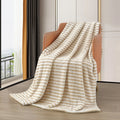 Axyaa Camel Brown Fleece Throw Blanket 130x170cm - Luxury Ultra-Plush for Home Office
