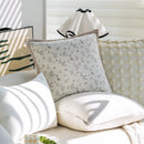 Cream Floral Polyester Cushion Cover Set by Axyaa