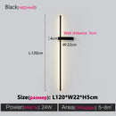 Axyaa Black Long Strip Wall Lamp - Modern Minimalist Bedroom & Living Room Light