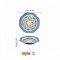 Axyaa Vintage Ceramic Deep Plate for Breakfast, Steak, and Fruit - High-Value Polish Style