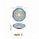 Axyaa Vintage Ceramic Deep Plate for Breakfast, Steak, and Fruit - High-Value Polish Style