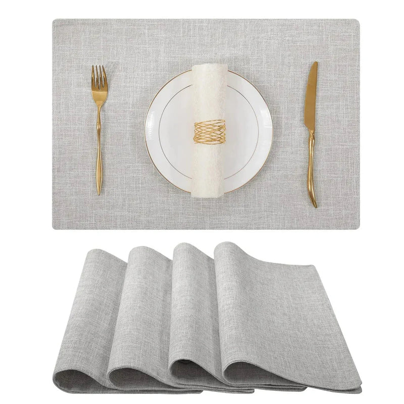 Axyaa Cotton Linen Nordic Table Rug Placemats - Non-Slip Dining Table Mat