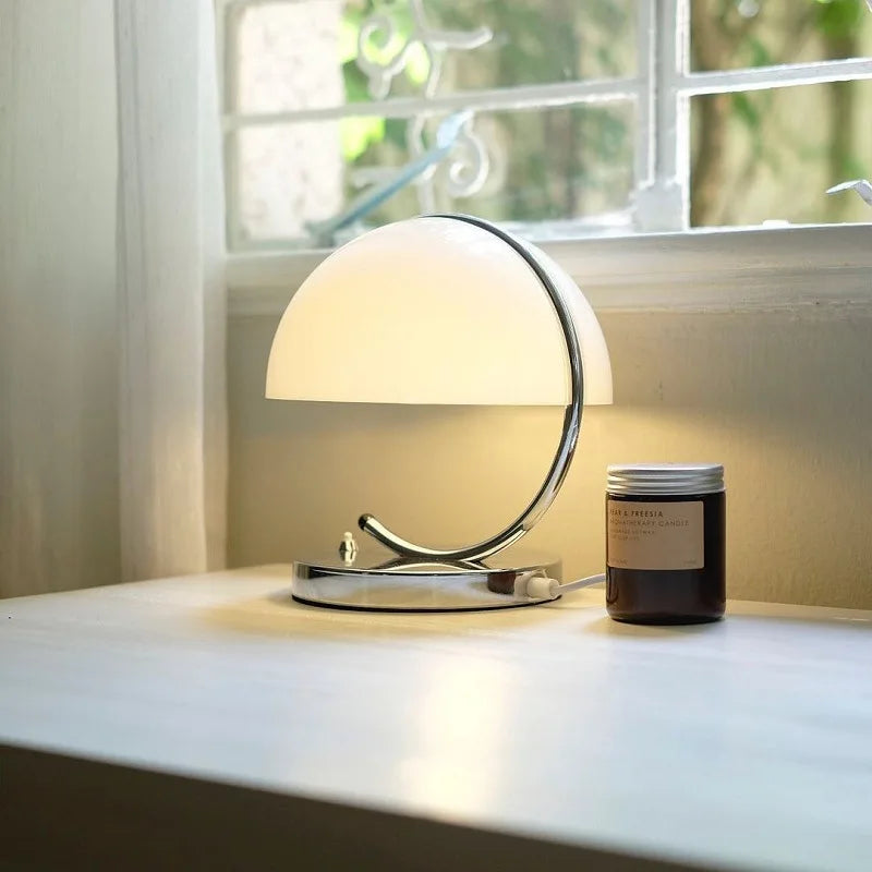 Axyaa Retro Glass Table Lamp: Nordic Minimalist Bedroom Decor Light