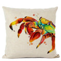 Axyaa Crab Print Cushion Cover 45x45cm Square Home Decor Pillowcase