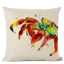 Axyaa Crab Print Cushion Cover 45x45cm Square Home Decor Pillowcase