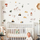 Axyaa Boho Cow Farm Animal Vinyl Wall Sticker for Kids Nursery Bedroom Decor