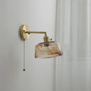 Axyaa Glass Copper LED Wall Sconce for Corridor Bedroom Living Room