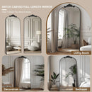Axyaa 71"x28" Full Length Floor Mirror with Carved Standing Halling for Bedroom