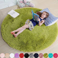 Axyaa Shaggy White Round Rug for Girls Bedroom and Living Room Décor