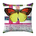 Axyaa Butterfly Print Cushion Cover 45x45cm - Farmhouse Stylish Home Decor Pillow Cover