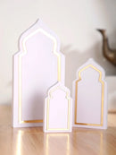 Ramadan Festival White Table Ornaments Set by Axyaa – Muslim Decor & Mubarak Gift