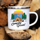 Axyaa Caravan Adventure Enamel Mug for Camping and Campfires