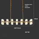 Axyaa Marble Copper LED Chandeliers: High-end Modern Gold Hanging Lamps for Home Decor