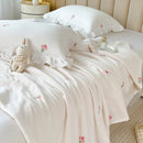 Axyaa Cotton Embroidery Soybean Summer Quilt Double-Layer Duvet Insert Skin-Friendly
